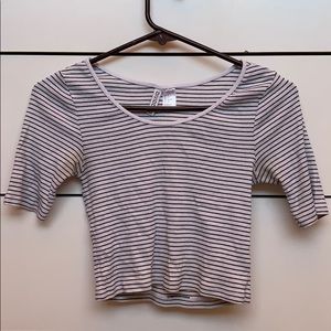 Cropped stripped tee